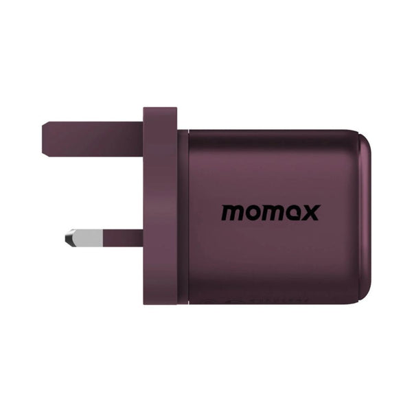 Momax 1-Charge 45W 2-Port GaN Charger in Dusky Cherry with dual USB-C ports and PD 3.2 fast charging in Qatar