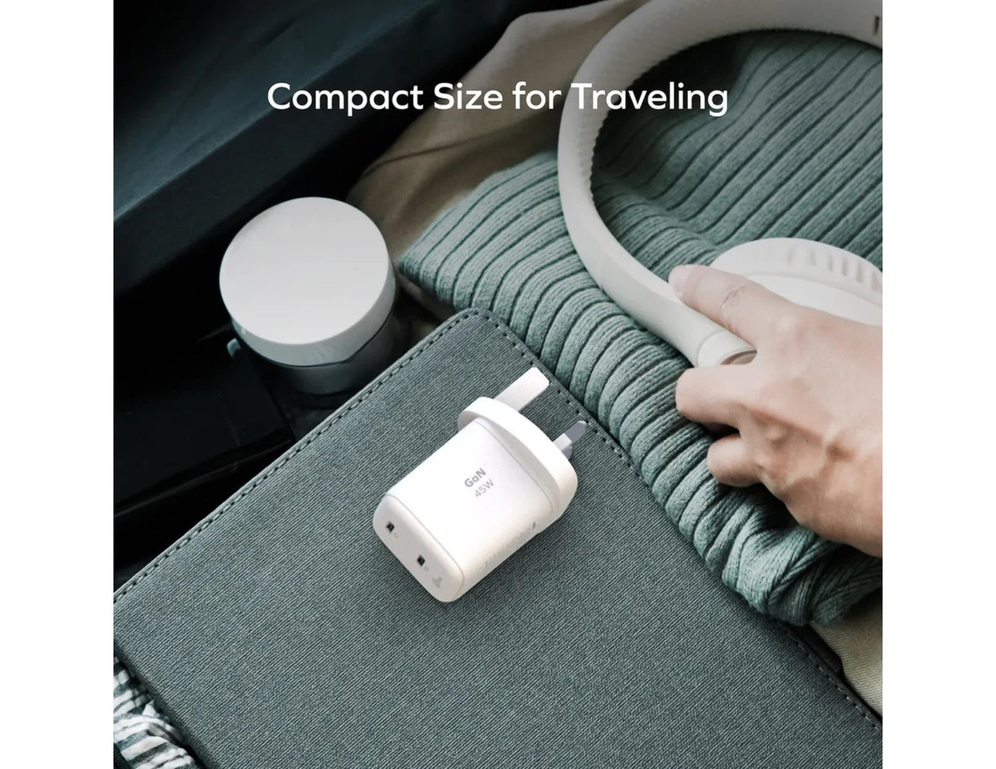 Momax 1-Charge 45W dual USB-C GaN charger compact PD PPS orange white for laptop phone Qatar