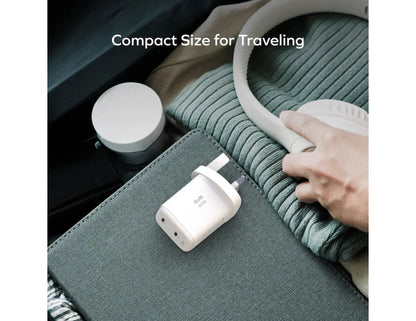 Momax 1-Charge 45W dual USB-C GaN charger compact PD PPS orange white for laptop phone Qatar