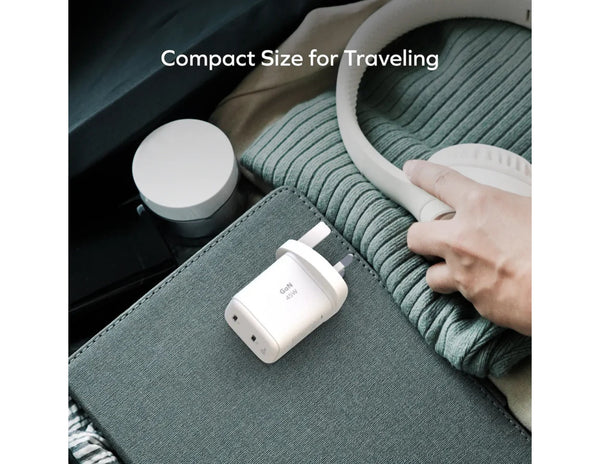 Momax 1-Charge 45W dual USB-C GaN charger compact PD PPS orange white for laptop phone Qatar