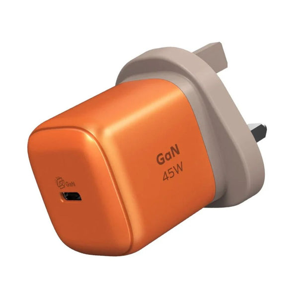 Momax 1-Charge 45W GaN USB-C PD 3.0 charger Orange UM73UKM with PPS fast charging and safety protection Qatar