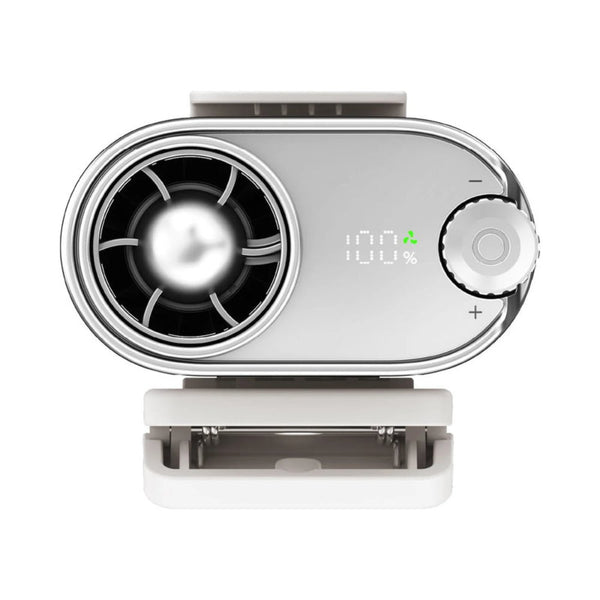 Momax 1° Go Clip high-speed waist-clip mini fan with digital display White Qatar