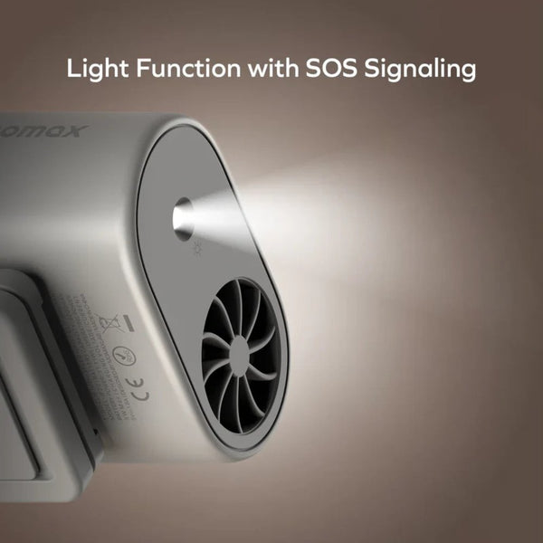 Momax 1° Go Clip high-speed waist-clip mini fan with digital display White Qatar