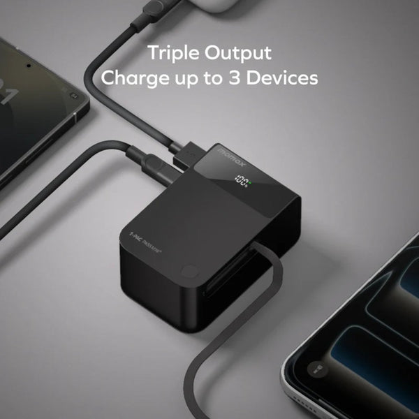 Momax 1-Pac Pass Mini⁺ 10000mAh power bank with retractable USB-C cable Black Qatar
