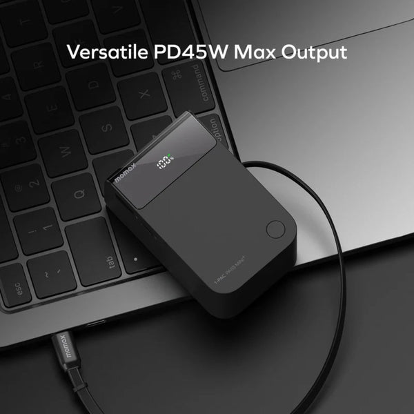 Momax 1-Pac Pass Mini⁺ 10000mAh power bank with retractable USB-C cable Black Qatar
