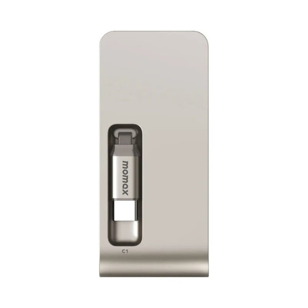Momax 1-Pac Pass Mini⁺ 10000mAh power bank with retractable USB-C cable Titanium Qatar