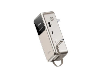 Momax 1-PAC+ 10000mAh GaN battery pack with retractable cable and TFT display at Thabthaba Store Qatar.