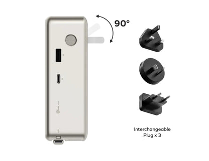 Momax 1-PAC+ 10000mAh GaN battery pack with retractable cable and TFT display at Thabthaba Store Qatar.