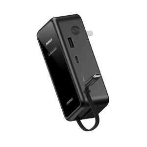 Momax 1-PAC+ 10000mAh GaN battery pack black with 45W PD charging retractable USB-C cable and TFT display Qatar