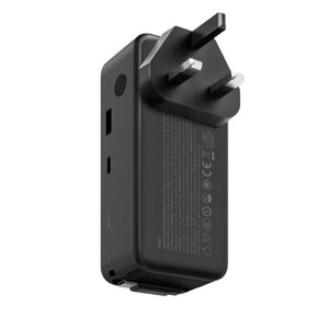 Momax 1-PAC+ 10000mAh GaN battery pack black with 45W PD charging retractable USB-C cable and TFT display Qatar
