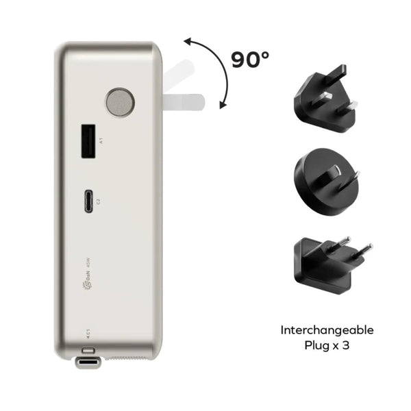 Momax 1-PAC+ 10000mAh GaN battery pack titanium with 45W PD charging retractable USB-C cable and TFT display Qatar
