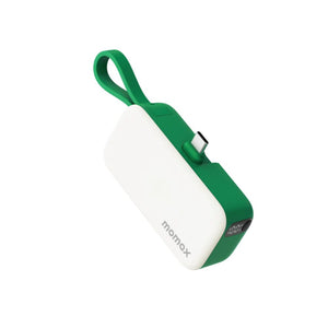 Momax 1-Power Mini 3-in-1 power bank 5000mAh USB-C plug fast charging Green Qatar
