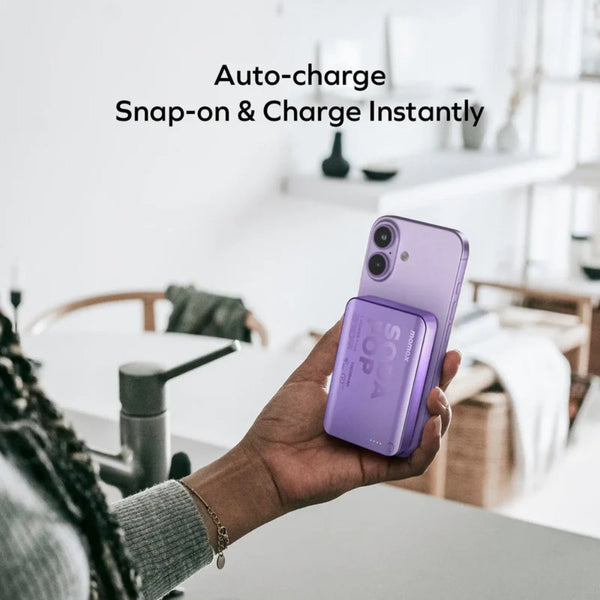 Momax 1-Power Pass magnetic wireless power bank 10000mAh 20W fast charging Purple Soda Pop Qatar