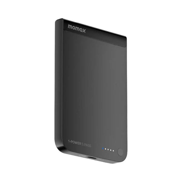Momax 1-Power S.Pass 5000mAh Qi2 magnetic wireless power bank with 15W charging in Black Qatar