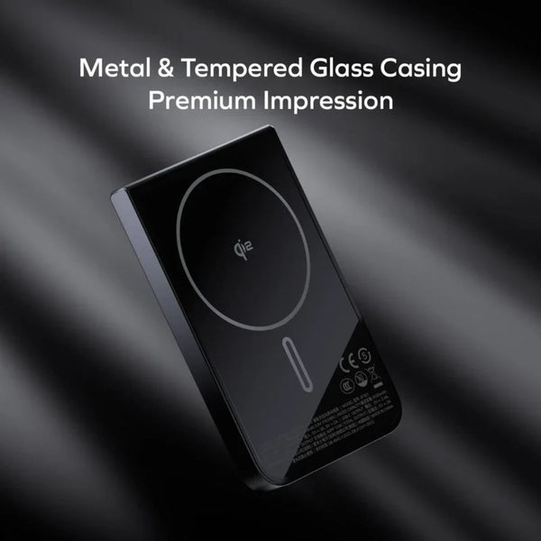 Momax 1-Power S.Pass 5000mAh Qi2 magnetic wireless power bank with 15W charging in Black Qatar