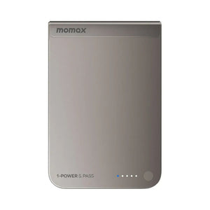 Momax 1-Power S.Pass 5000mAh Qi2 magnetic wireless power bank with 15W charging in Titanium Qatar