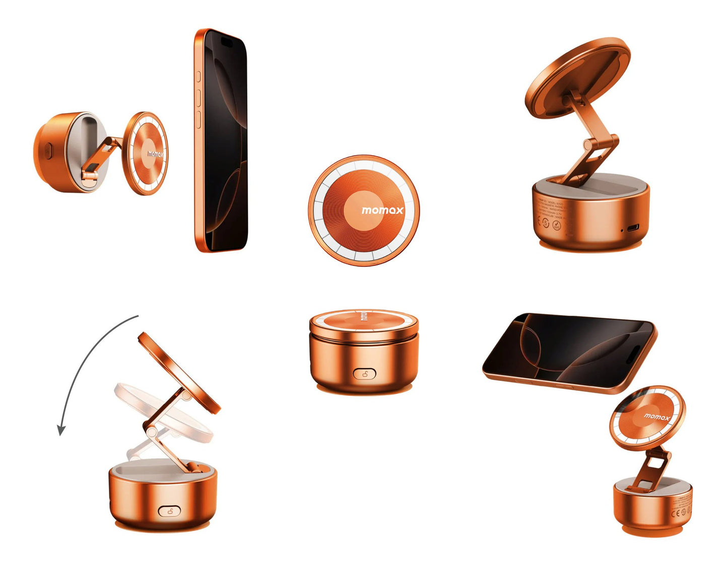 Momax 1-Snap Go Auto Suction Magnetic Phone Stand KH20