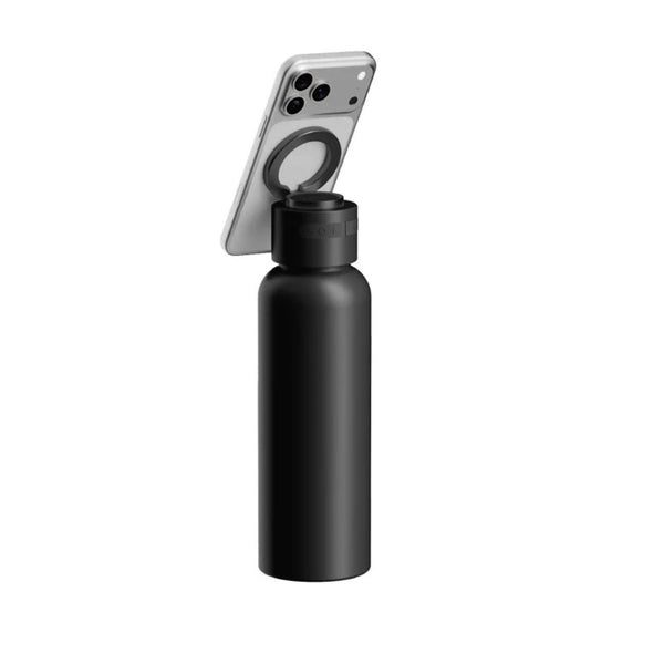 Momax 1-Vibe Bottle magnetic wireless speaker flask with insulated stainless steel design Black Qatar