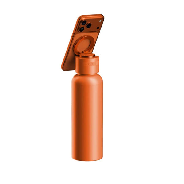 Momax 1-Vibe Bottle magnetic wireless speaker flask with insulated stainless steel design Solar Orange Qatar