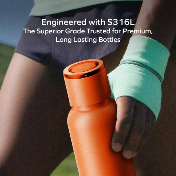 Momax 1-Vibe Bottle magnetic wireless speaker flask with insulated stainless steel design Solar Orange Qatar