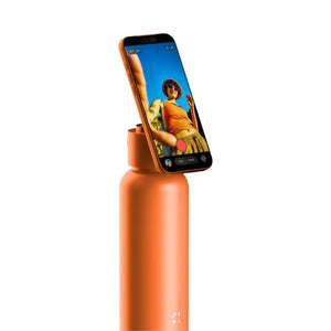 Momax 1-Vibe Bottle magnetic wireless speaker flask with insulated stainless steel design Solar Orange Qatar