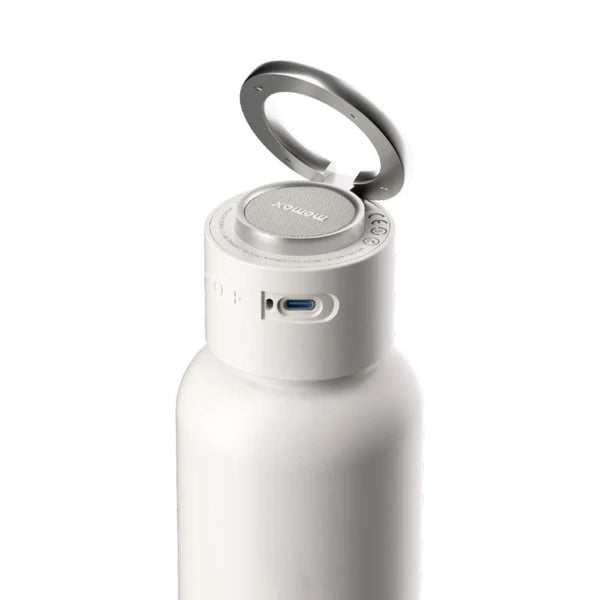 Momax 1-Vibe Bottle magnetic wireless speaker flask with insulated stainless steel design White Qatar