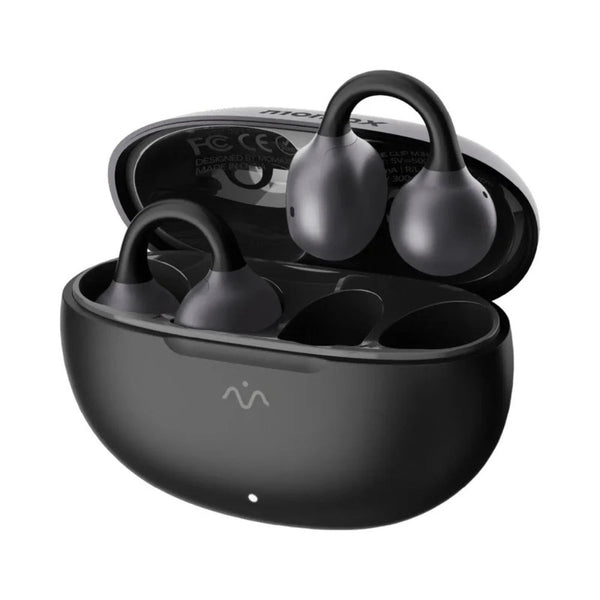 Momax 1-Vibe Clip M.IN.D AI translation clip-on earbuds black Bluetooth 6.0 ENC Qatar