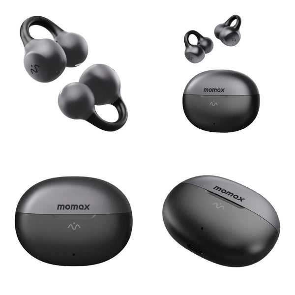 Momax 1-Vibe Clip M.IN.D AI translation clip-on earbuds black Bluetooth 6.0 ENC Qatar