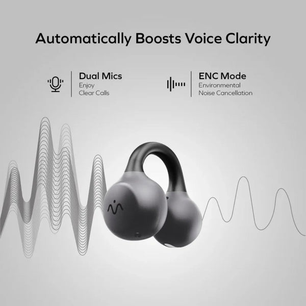 Momax 1-Vibe Clip M.IN.D AI translation clip-on earbuds black Bluetooth 6.0 ENC Qatar