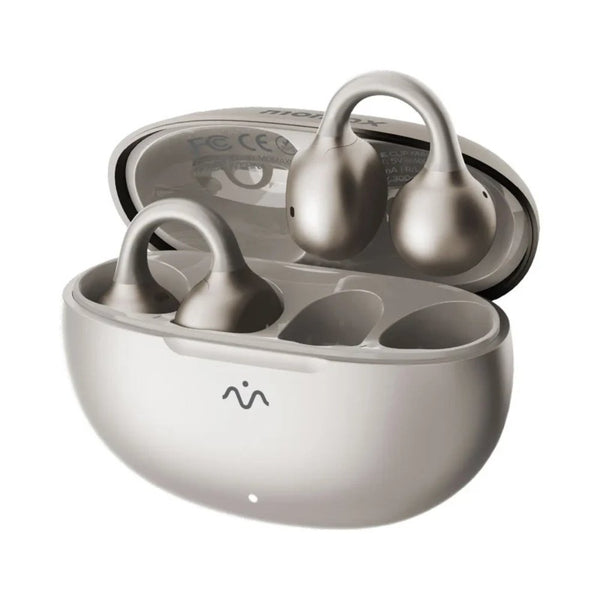 Momax 1-Vibe Clip M.IN.D AI translation clip-on earbuds titanium Bluetooth 6.0 ENC Qatar