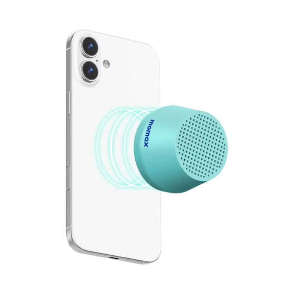 Momax 1-Vibe Go Lite magnetic wireless speaker with TWS and IPX4 protection in Aqua Soda Pop Qatar