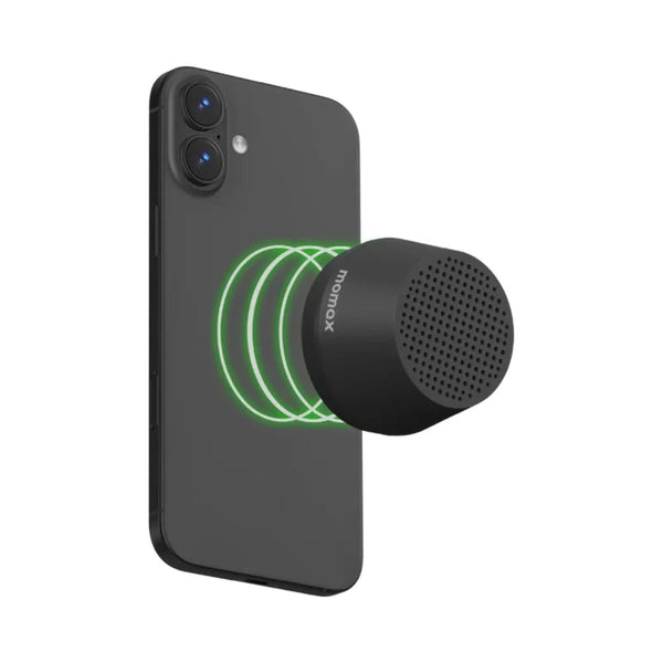 Momax 1-Vibe Go Lite magnetic wireless speaker with TWS and IPX4 protection in Black Qatar