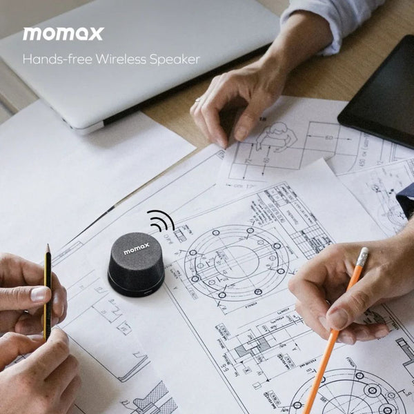 Momax 1-Vibe Go magnetic portable true wireless speaker with TWS and IPX6 protection in Black Qatar