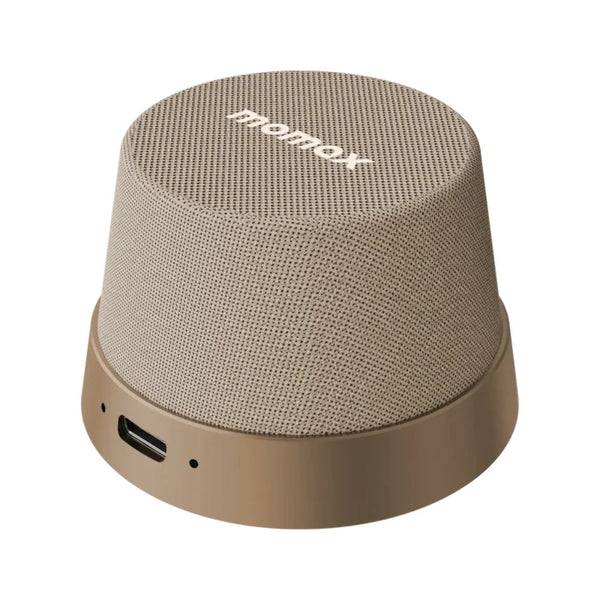 Momax 1-Vibe Go magnetic portable true wireless speaker with TWS and IPX6 protection in Sandstone Qatar