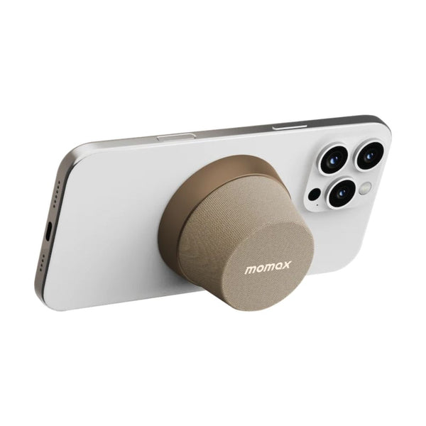 Momax 1-Vibe Go magnetic portable true wireless speaker with TWS and IPX6 protection in Sandstone Qatar