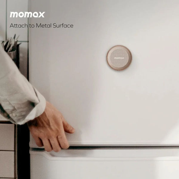 Momax 1-Vibe Go magnetic portable true wireless speaker with TWS and IPX6 protection in Sandstone Qatar
