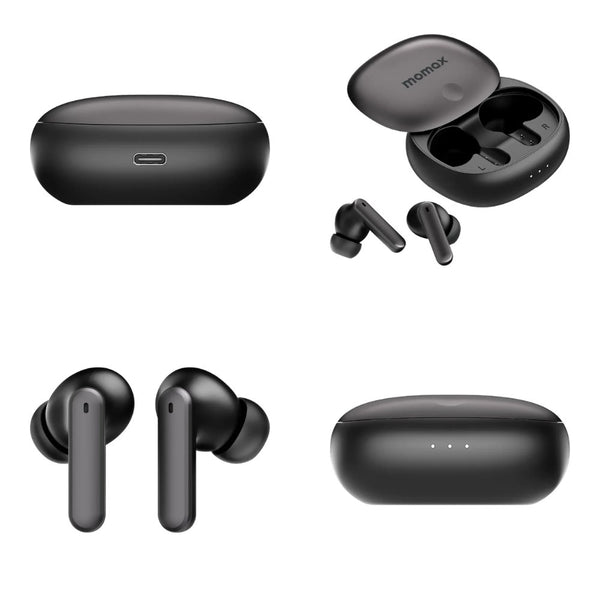Momax 1-Vibe Lite true wireless ANC earbuds black Bluetooth 5.4 24-hour battery Qatar