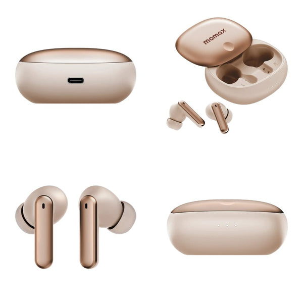 Momax 1-Vibe Lite true wireless ANC earbuds sandstone Bluetooth 5.4 24-hour battery Qatar