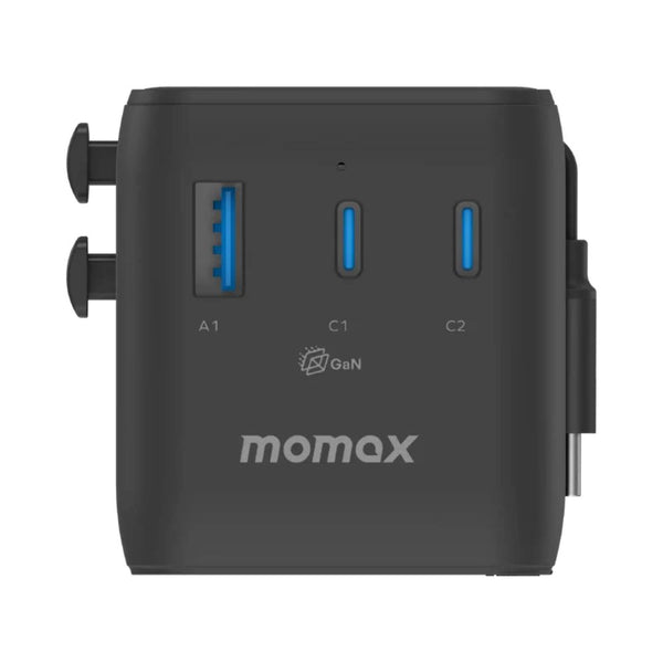 Momax 1-World²⁺ 100W 4-Port GaN Travel Charger Black with Retractable USB-C Cable Qatar