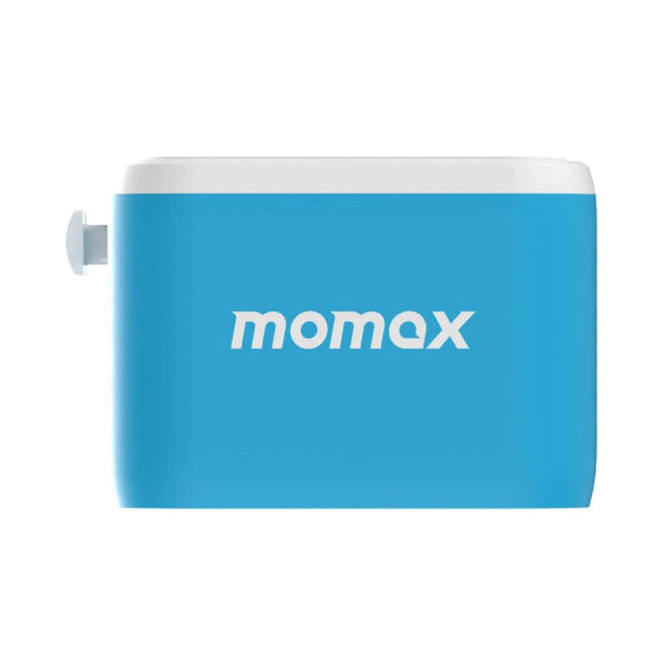 Momax 1-World² Pocket Mini Dual AC Travel Adapter Blue UA37AB with foldable plug and overload fuse protection Qatar
