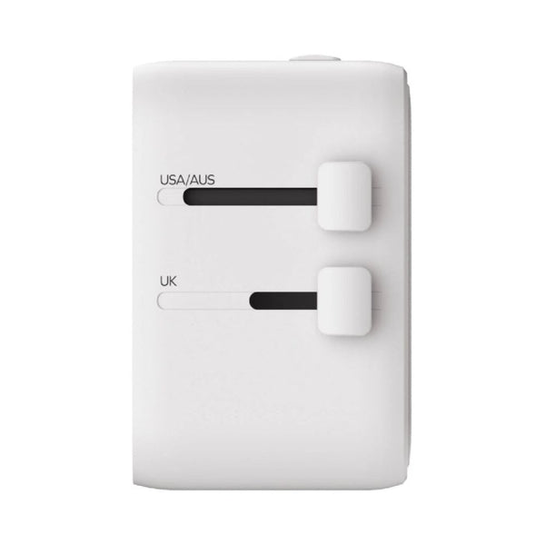 Momax 1-World² Pocket Mini Dual AC Travel Adapter White UA37AW with foldable plug and overload fuse protection Qatar