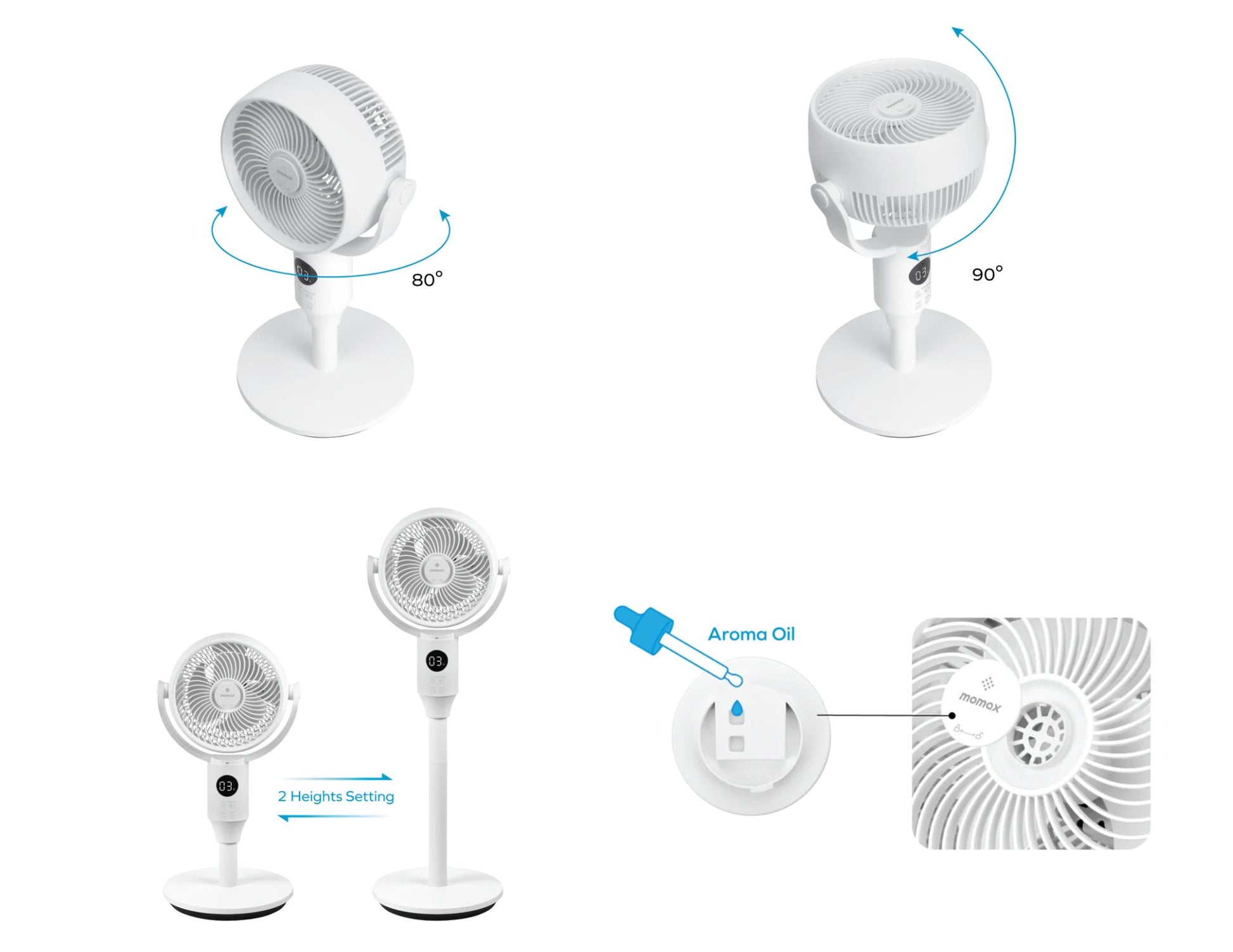 Momax Airoma Tower 3D fan IF17UKW white