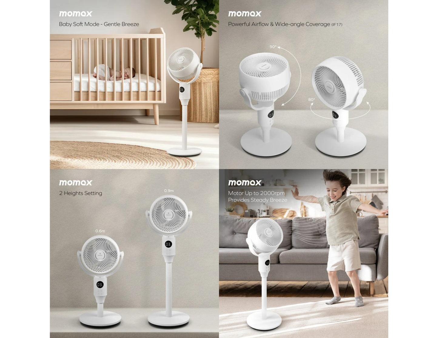 Momax Airoma Tower 3D fan IF17UKW white