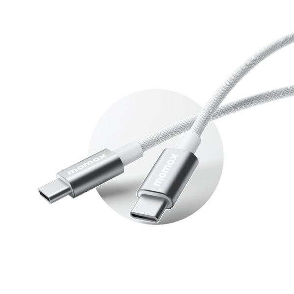 Momax Elite USB-C to USB-C braided cable with 60W PD 3.0 fast charging 0.5m White Qatar