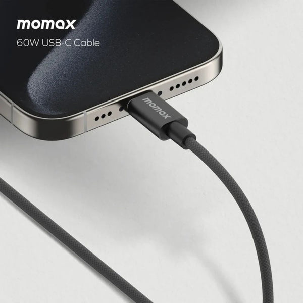 Momax Elite USB-C to USB-C braided cable with 60W PD 3.0 fast charging 1.5m Black Qatar