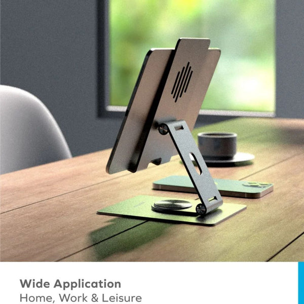Momax Fold KH5L1 rotatable phone and tablet stand with 360 degree base rotation Titanium Qatar