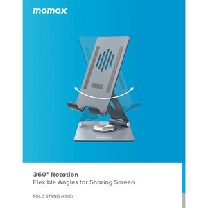 Momax KH5E Mobile & Tablet Multi-Purpose Rotating Stand Space Gray foldable 360° rotating adjustable stand Qatar