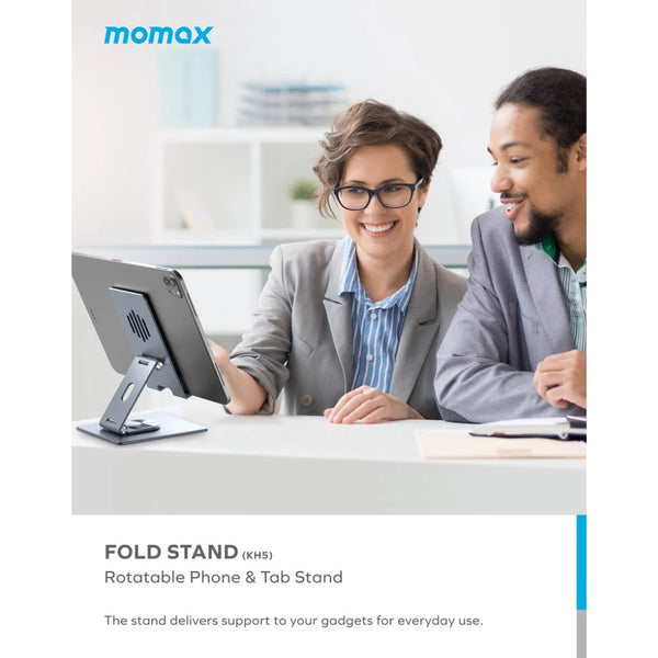 Momax KH5E Mobile & Tablet Multi-Purpose Rotating Stand Space Gray foldable 360° rotating adjustable stand Qatar