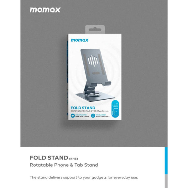 Momax KH5E Mobile & Tablet Multi-Purpose Rotating Stand Space Gray foldable 360° rotating adjustable stand Qatar