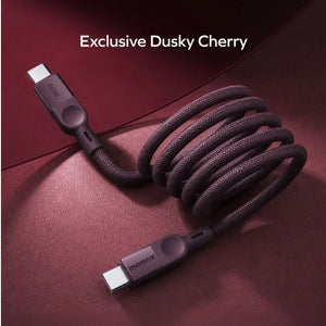 Momax Mag.Link 60W USB-C to USB-C Magnetic Cable 1m with self-winding design and durable braided construction in Qatar